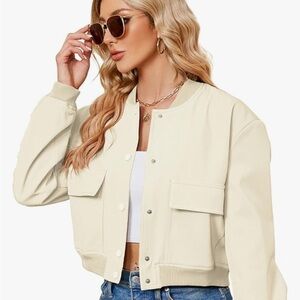 Women's Cream Bomber Jacket